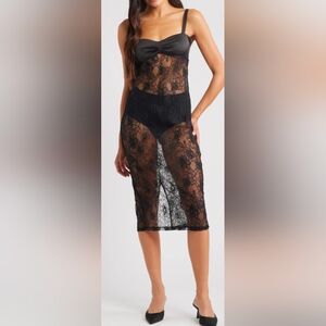 Artless Forever Mixed Media Lace Dress in Black, size small NEW